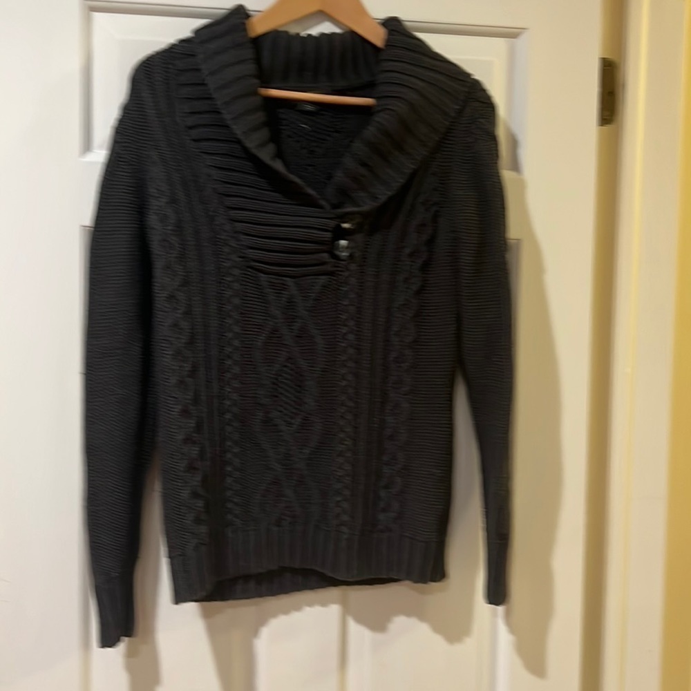 Eddie Bauer vintage shawl collar cable knit pullover sweater